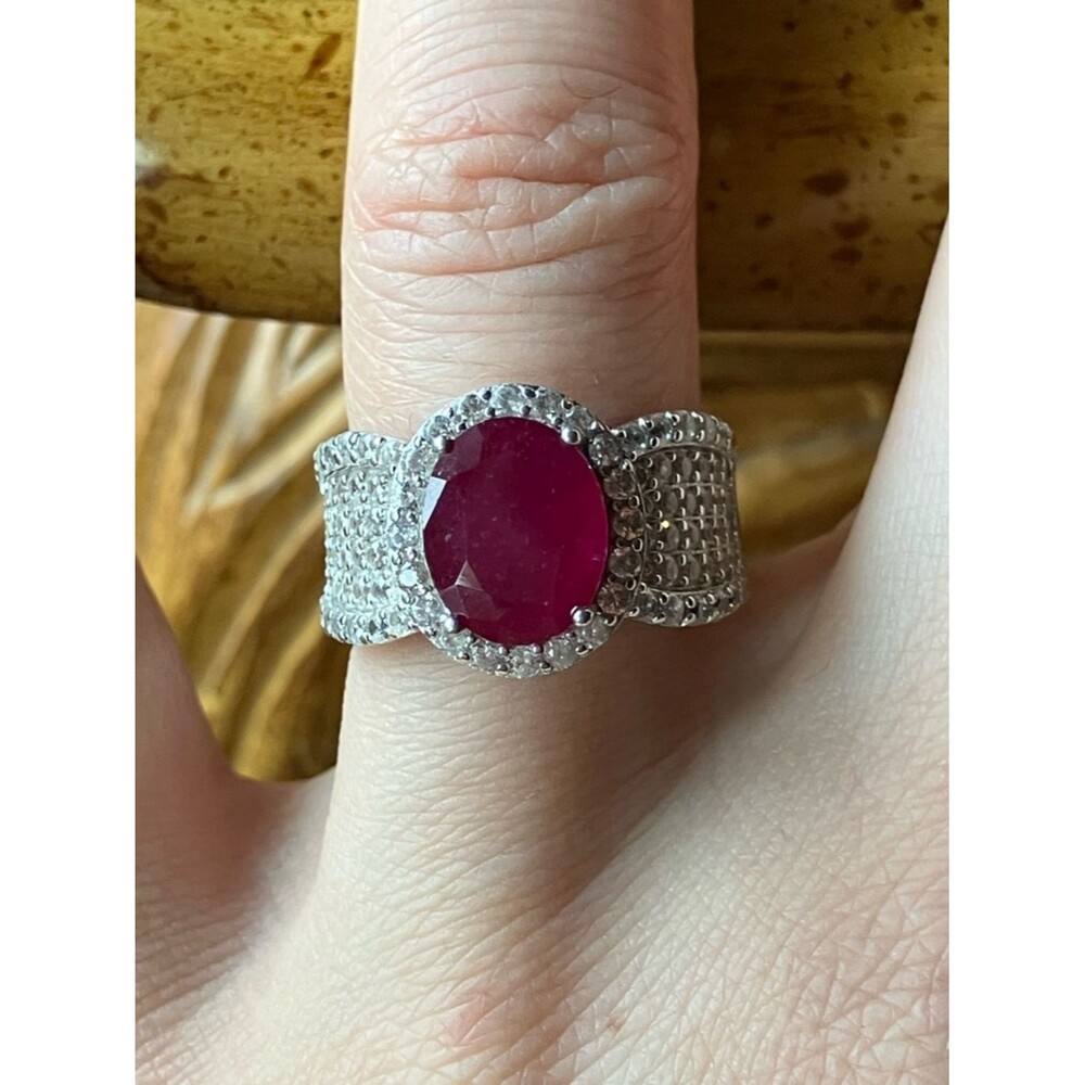 Mahaleo Ruby Sterling Silver Ring Size 6